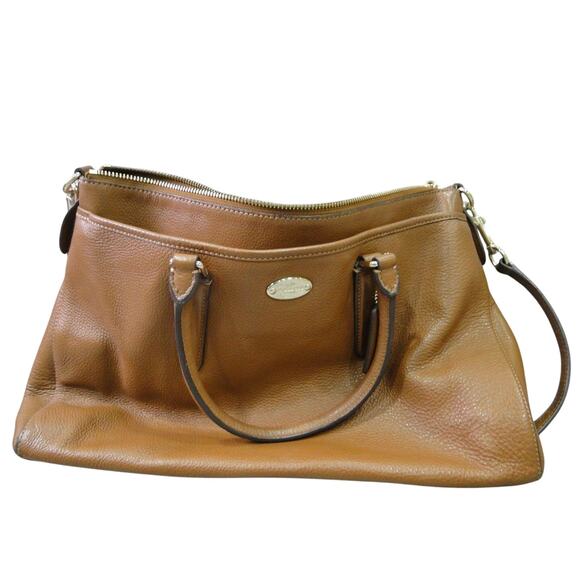 Coach Morgan Pebbled Leather Satchel Bag Brown F35185 - Picture 5 of 9